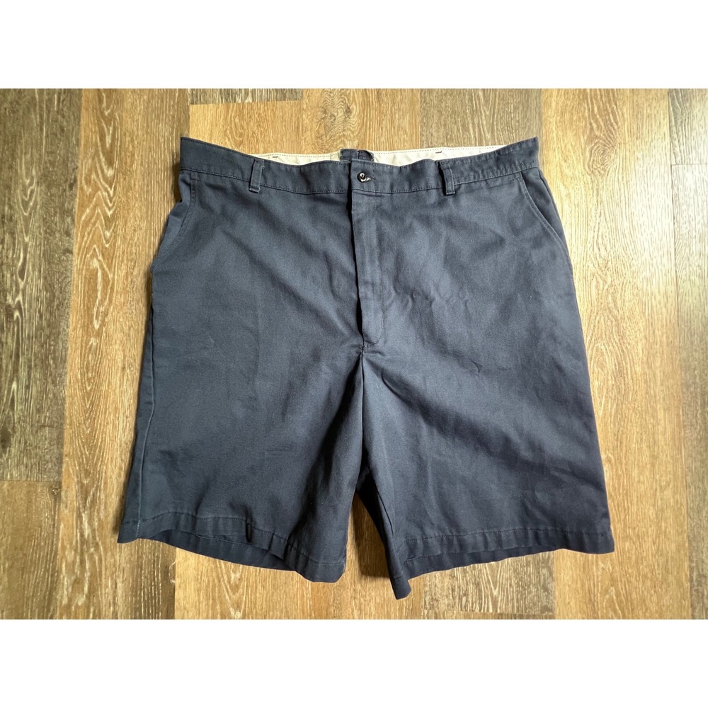 Red Kap Work Shorts Mens‎ 42 Navy Blue Good Industrial Flat Front PT26NV